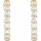 14K Yellow 2 1/5 CTW Natural Diamond Inside-Outside Hoop Earrings