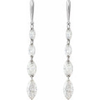 14K White 1 1/2 CTW Lab-Grown Diamond Drilled Diamond Earrings