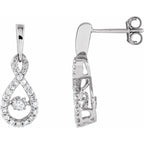 14K White 3/8 CTW Natural Mystara Diamonds® Infinity-Inspired Earrings