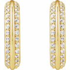 14K Yellow 5/8 CTW Natural Diamond Hoop Earrings