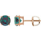14K Rose 7 mm Lab-Grown Alexandrite Stud Earrings