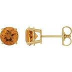 14K Yellow 7 mm Natural Citrine Stud Earrings