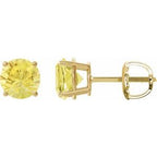 14K Yellow 7 mm Lab-Grown Yellow Sapphire Stud Earrings