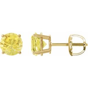 14K Yellow 7 mm Lab-Grown Yellow Sapphire Stud Earrings
