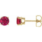 14K Yellow 5 mm Lab-Grown Ruby Stud Earrings