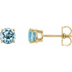 14K Yellow 5 mm Natural Sky Blue Topaz Stud Earrings
