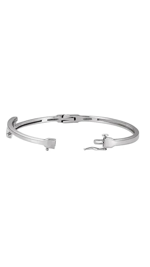 14K White 5/8 CTW Natural Diamond Bangle Bracelet