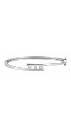 14K White 5/8 CTW Natural Diamond Bangle Bracelet