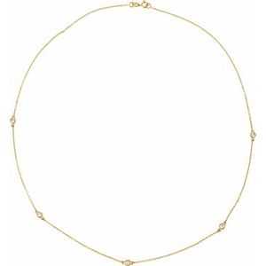 14K Yellow 3/4 CTW Natural Diamond 5-Station 18" Necklace