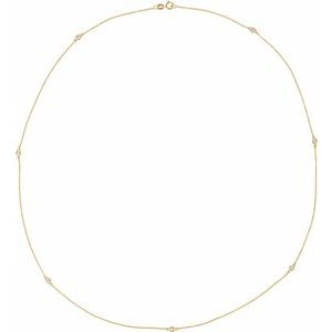 14K Yellow 1 3/4 CTW Natural Diamond 7-Station 24" Necklace