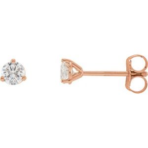 14K Rose 1/4 CTW Natural Diamond Stud Earrings
