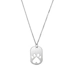 14K White Gold Our Cause for Paws Dog Tag Necklace