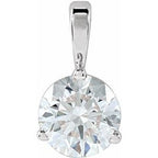 14K White 3/4 CT Lab-Grown Diamond Pendant
