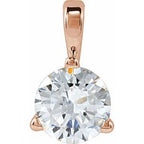 14K Rose Lab-Grown Moissanite Pendant