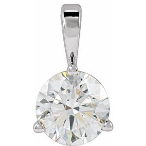 14K White Lab-Grown Moissanite Pendant