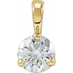 14K Yellow 1/4 CT Lab-Grown Diamond Pendant
