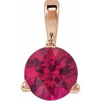 14K Rose Lab-Grown Ruby Pendant
