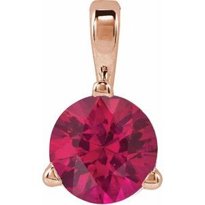 14K Rose Lab-Grown Ruby Pendant