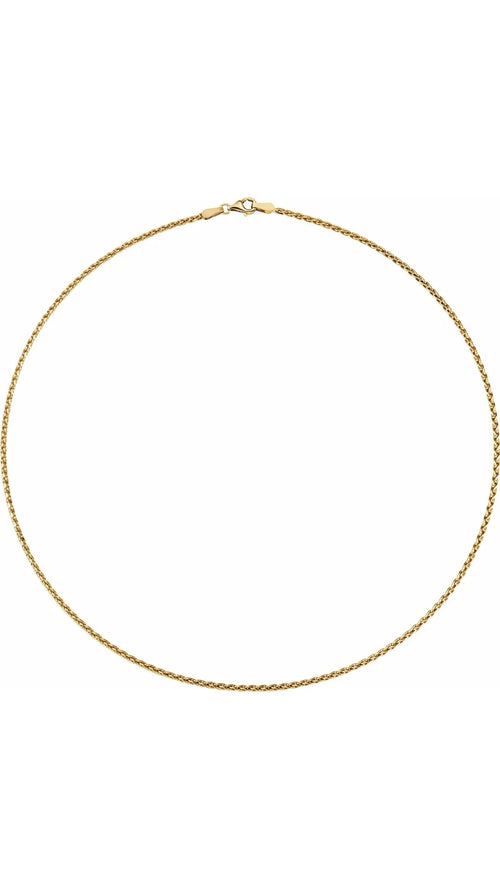 18K Yellow 1.9 mm Wheat 18" Chain