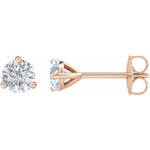14K Rose 3/4 CTW Natural Diamond Stud Earrings