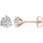 14K Rose 1 CTW Natural Diamond Stud Earrings