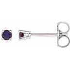 14K White 2.5 mm Lab-Grown Alexandrite Stud Earrings