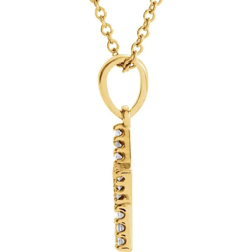 14K Yellow 1/8 CTW Diamond Petite Star 16" Necklace