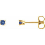 14K Yellow 2.5 mm Natural Tanzanite Stud Earrings