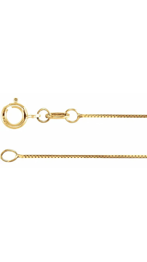 18K Yellow .50 mm Box 16" Chain
