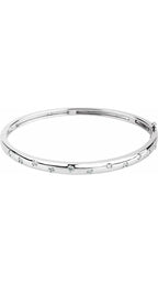 14K White 1/2 CTW Natural Diamond Bangle Bracelet