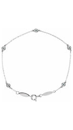 14K White 1/3 CTW Natural Diamond Bezel-Set Station Bracelet