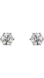 14K White 1 CTW Natural Diamond Stud Earrings