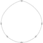 14K White 1/2 CTW Lab-Grown Diamond 5-Station 18" Necklace