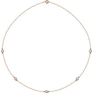 14K Rose 1/2 CTW Lab-Grown Diamond 5-Station 18" Necklace