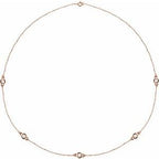 14K Rose 1 CTW Lab-Grown Diamond 5-Station 18" Necklace