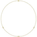 14K Yellow 1/4 CTW Lab-Grown Diamond 3-Station 18" Necklace
