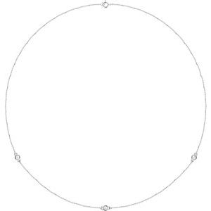 14K White 1/4 CTW Natural Diamond 3-Station 18" Necklace