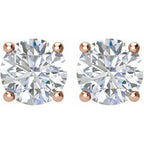 14K Rose 1 1/2 CTW Natural Diamond Stud Earrings