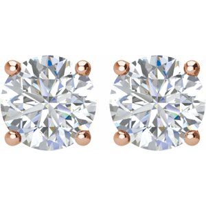 14K Rose 1 1/2 CTW Natural Diamond Stud Earrings