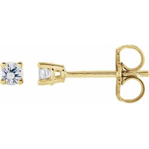 14K Yellow 2.5 mm Natural White Sapphire Stud Earrings