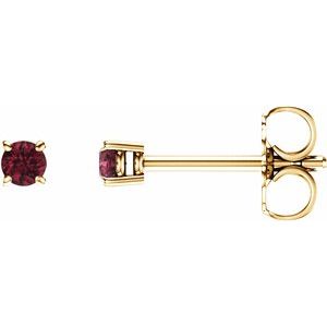 14K Yellow 2.5 mm Natural Mozambique Garnet Stud Earrings