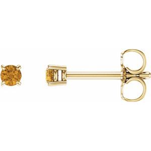 14K Yellow 2.5 mm Natural Citrine Stud Earrings