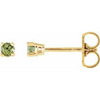 14K Yellow 2.5 mm Natural Peridot Stud Earrings