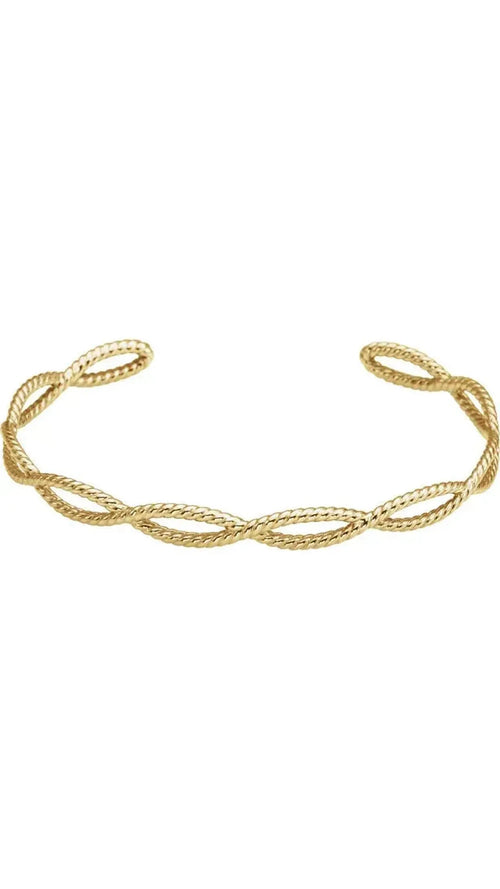 14K Yellow Rope Cuff Bracelet