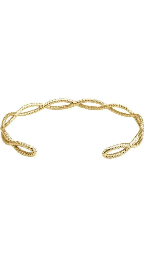 14K Yellow Rope Cuff Bracelet