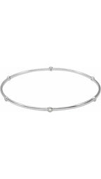 14K White 1/4 CTW Natural Diamond Bezel-Set Bangle Bracelet