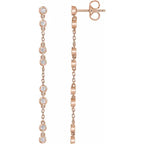 14K Rose 1/3 CTW Natural Diamond Chain Earrings
