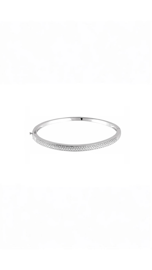 14K White Gold 1 CTW Natural Diamond Pavé Bracelet