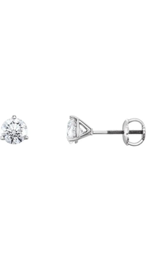 14K White 3/4 CTW Natural Diamond Earrings