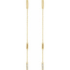 14K Yellow 1/10 CTW Natural Diamond Chain Earrings